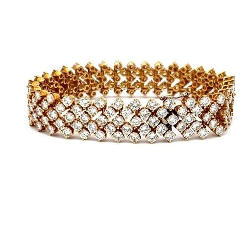 21.00 CARAT ROUND BRILLIANT G VS1 DIAMOND 18 KARAT YELLOW GOLD LINK BRACELET (1 of 2)