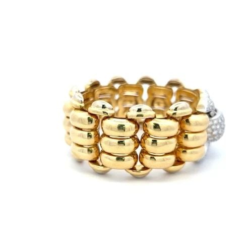 VINTAGE 18K YELLOW GOLD LINK BRACELET WITH 3.9 CARAT ROUND G-VS DIAMONDS (1 of 2)