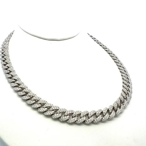 27.00 CARAT ROUND BRILLIANT H SI1 DIAMOND 14K WG CHAIN NECKLACE (1 of 2)