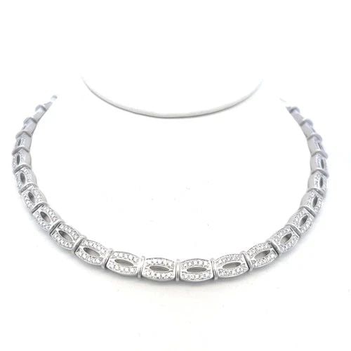 6.50 CARAT ROUND BRILLIANT G VS DIAMOND 18 KARAT WHITE GOLD LINK NECKLACE (1 of 2)