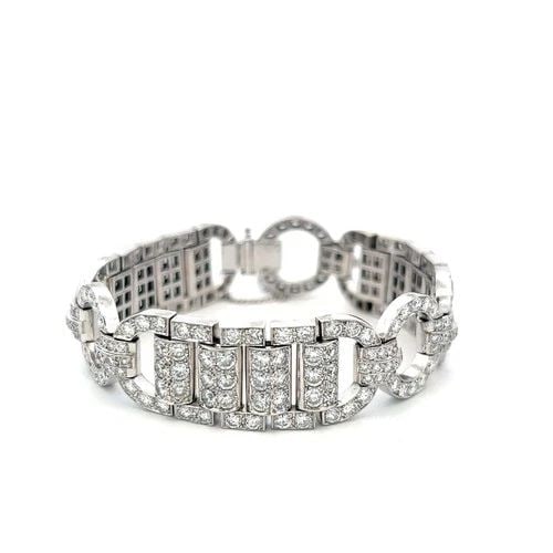 18K WG ART DECO BRACELET WITH 11.69 CARAT OLD EUROPEAN CUT G VS DIAMONDS (1 of 2)