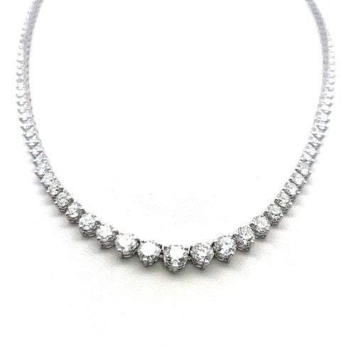 12.16 CARAT ROUND BRILLIANT G-H VS DIAMOND 14 KARAT WHITE GOLD RIVIERA NECKLACE (1 of 2)