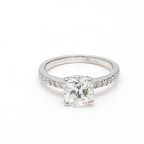 TIFFANY & CO.. 1.83 CARAT CUSHION BRILLIANT F-VVS2 DIAMOND PLATINUM RING: TIFFANY & CO.. 1.83 CARAT CUSHION BRILLIANT F-VVS2 DIAMOND PLATINUM RING Tiffany & Co. Tiffany & Co.. 1.83 Carat Cushion Brilliant F-VVS2 Diamond Platinum Ring Details Department Unisex Adults Main St