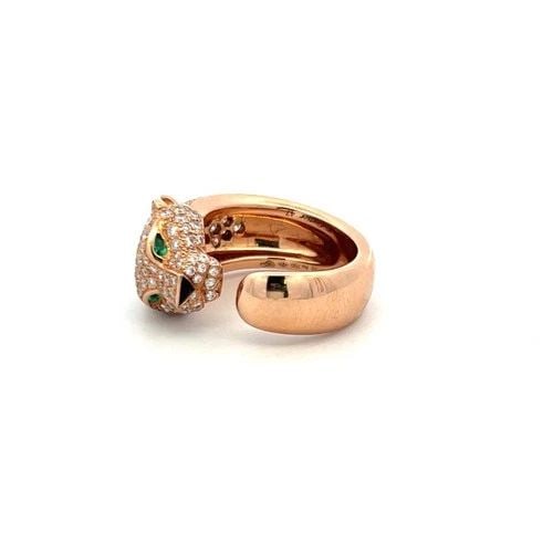 1.15 CARAT F VS DIAMOND 0.06 CARAT EMERALD 18 KARAT ROSE GOLD PANTHERE RING (1 of 2)