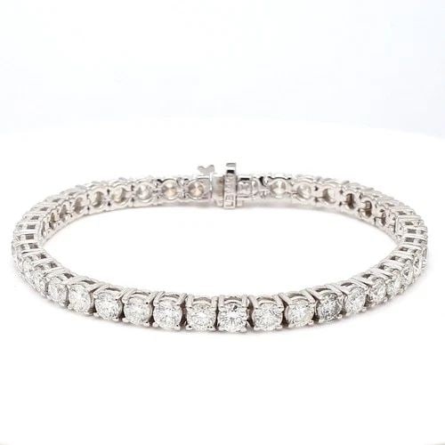 10.57 CARAT ROUND BRILLIANT F VS1 DIAMOND 14 KARAT WHITE GOLD TENNIS BRACELET: 10.57 CARAT ROUND BRILLIANT F VS1 DIAMOND 14K WG TENNIS BRACELET Title: 10.57 Carat Round Brilliant F VS1 Diamond 14 Karat White Gold Tennis Bracelet Style: Tennis Metal: 14 Karat White Gold Gemstone 