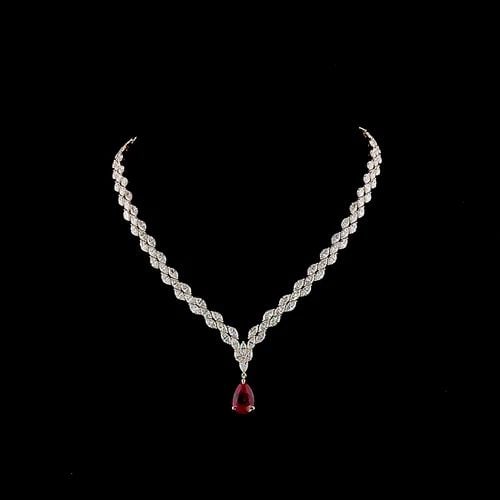 LAB-GROWN 32.63 CARAT MIX RUBBY-VS1 DIAMOND 14K ROSE GOLD LARIAT NECKLACE: LAB-GROWN 32.63 CARAT MIX RUBBY-VS1 DIAMOND 14K ROSE GOLD LARIAT NECKLACE LAB-GROWN 32.63 CARAT MIX RUBBY-VS1 DIAMOND 14K ROSE GOLD LARIAT NECKLACE PRODUCT DESCRIPTION Title: High-quality Brand-New Ec