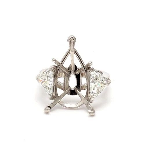 2.54 CARAT TRIANGULAR SHAPE I SI1 DIAMOND WHITE PLATINUM SEMI MOUNT RING (1 of 2)