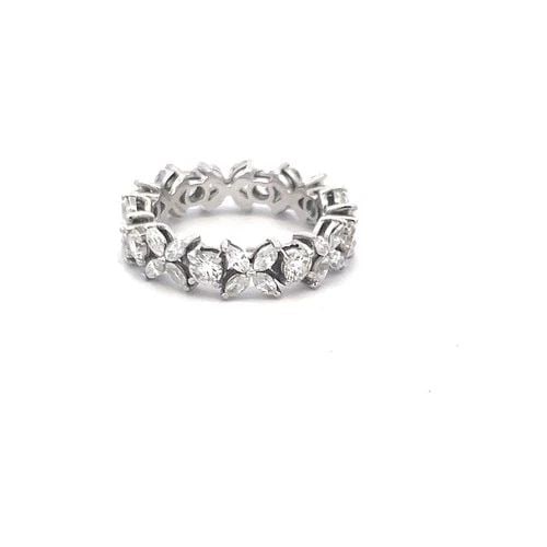 TIFFANY & CO 1.93 CARAT ROUND AND MARQUIS DIAMOND PLATINUM ENTERNITY BAND RING: TIFFANY & CO 1.93 CARAT ROUND AND MARQUIS DIAMOND PLATINUM ENTERNITY BAND RING Title: Tiffany & Co 1.93 Carat Round Brilliant F VS1 and Marquis Shape F VS1 Diamond Platinum Eternity Band Ring Style: E