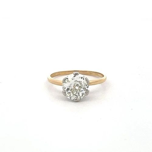 2.09 CARAT OLD EUROPEAN CUT DIAMOND 18K TWO TONE GOLD/PLATINUM ENGAGEMENT RING (1 of 2)