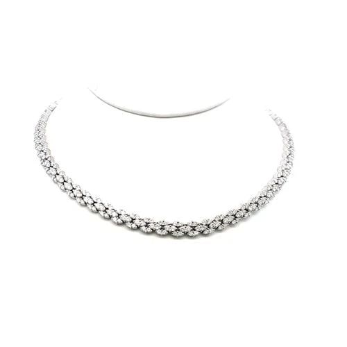 8.00 CARAT ROUND BRILLIANT G VS DIAMOND 18 KARAT WHITE GOLD CLUSTER NECKLACE: 8.00 CARAT ROUND BRILLIANT G VS DIAMOND 18 KARAT WHITE GOLD CLUSTER NECKLACE PRODUCT DESCRIPTION Title: 8.00 Carat Round Brilliant G VS Diamond 18 Karat White Gold Cluster Necklace Style: Cluster Meta
