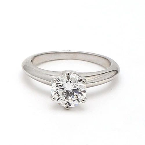 TIFFANY & CO.. 1.11 CARAT G-VS1 DIAMOND PLATINUM ENGAGEMENT RING: TIFFANY & CO.. 1.11 CARAT G-VS1 DIAMOND PLATINUM ENGAGEMENT RING Title: Tiffany and Co 1.11 Carat Round Brilliant Shape G-VS1 Diamond Platinum Engagement Ring Style: Engagement Metal: Platinum Gemston