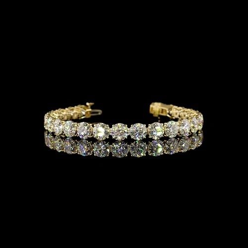 LAB-GROWN 27.27 CARAT ROUND D-VS1 DIAMOND 14K YELLOW GOLD TENNIS BRACELET: LAB-GROWN 27.27 CARAT ROUND D-VS1 DIAMOND 14K YELLOW GOLD TENNIS BRACELET LAB-GROWN 27.27 CARAT ROUND D-VS1 DIAMOND 14K YELLOW GOLD TENNIS BRACELET PRODUCT DESCRIPTION Title: High-quality Brand-New Ec