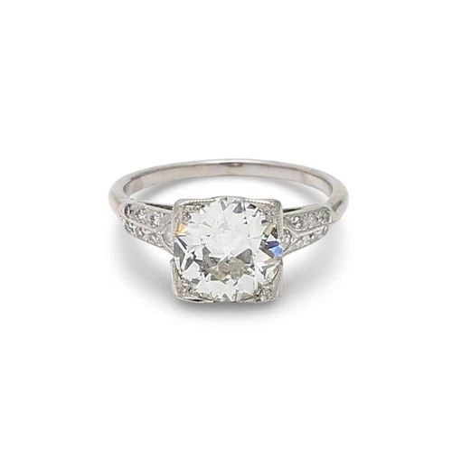 PLATINUM ENGAGEMENT RING WITH 1.67 CARAT OLD EUROPEAN DIAMOND J-VS1 GIA: PLATINUM ENGAGEMENT RING WITH 1.67 CARAT OLD EUROPEAN DIAMOND J-VS1 GIA PLATINUM ENGAGEMENT RING WITH 1.67 CARAT OLD EUROPEAN DIAMOND J-VS1 GIA PRODUCT DESCRIPTION Video: Video Link Detailed Descripti