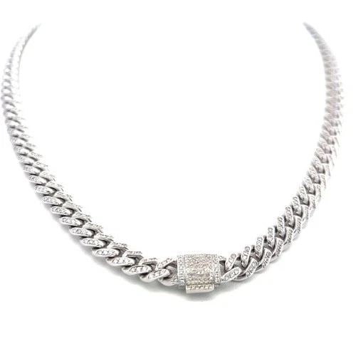 3.15 CARAT ROUND BRILLIANT H VS DIAMOND 14 KARAT WHITE GOLD CHAIN NECKLACE: PRODUCT DESCRIPTION Title: 3.15 Carat Round Brilliant H VS Diamond 14 Karat White Gold Chain Necklace Style: Chain Metal: 14 Karat White Gold Gemstone 1: 3.15 Carat Diamond Number of Stones: 631 Color