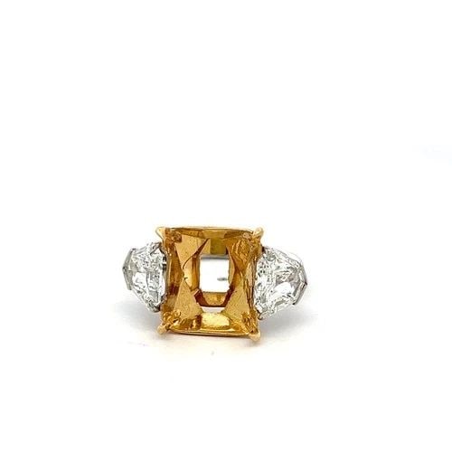 18K TWO TONE GOLD SEMI MOUNT RING WITH 2.5 CT DIAMONDS FITS 10.09X11.05MM: 18K TWO TONE GOLD SEMI MOUNT RING WITH 2.5 CT DIAMONDS FITS 10.09X11.05MM 18K TWO TONE GOLD SEMI MOUNT RING WITH 2.5 CT DIAMONDS FITS 10.09X11.05MM PRODUCT DESCRIPTION Detailed Description: Elevate yo