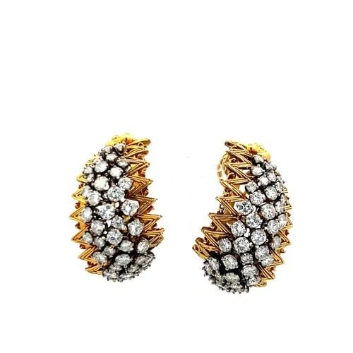 6.00CT ROUND BRILLIANT DIAMOND CLIP-ON EARRINGS IN 18K YELLOW GOLD (I SI) (1 of 2)