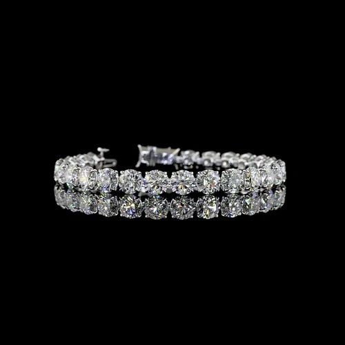 LAB-GROWN 26.04 CARAT ROUND E-F-VS1 DIAMOND 14K WHITE GOLD TENNIS BRACELET: LAB-GROWN 26.04 CARAT ROUND E-F-VS1 DIAMOND 14K WHITE GOLD TENNIS BRACELET Title: High-quality Brand-New Echo Friendly Elegant Lab-Grown 26.04 Carat Round E-F-VS1 Diamond 14K White Gold Tennis Bracele