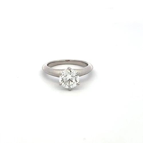 TIFFANY & CO 1.21 CARAT ROUND BRILLIANT I VVS1 DIAMOND PLATINUM ENGAGEMENT RING: TIFFANY & CO 1.21 CARAT ROUND BRILLIANT I VVS1 DIAMOND PLATINUM ENGAGEMENT RING Title: Tiffany & Co 1.21 Carat Round Brilliant I VVS1 Diamond Platinum Engagement Ring Style: Engagement Metal: Platinum