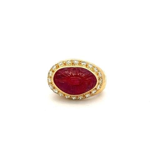 18K YG COCKTAIL RING WITH 1CT ROUND DIAMONDS 11.4-17.1MM TOURMALINE SIZE 6.25: 18K YG COCKTAIL RING WITH 1CT ROUND DIAMONDS 11.4-17.1MM TOURMALINE SIZE 6.25 18K YG COCKTAIL RING WITH 1CT ROUND DIAMONDS 11.4-17.1MM TOURMALINE SIZE 6.25 PRODUCT DESCRIPTION Detailed Description: Ma