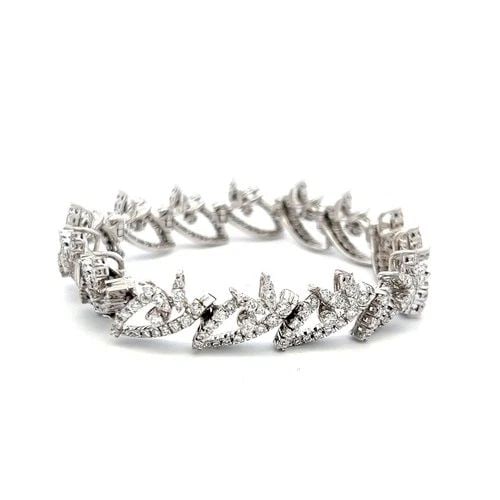 4.50 CARAT ROUND BRILLIANT G VS2 DIAMOND 18 KARAT WHITE GOLD LINK BRACELET (1 of 2)