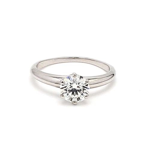 TIFFANY & CO.. 1.02 CARAT H-VS1 DIAMOND PLATINUM ENGAGEMENT RING: TIFFANY & CO.. 1.02 CARAT H-VS1 DIAMOND PLATINUM ENGAGEMENT RING Title: Tiffany and Co 1.02 Carat Round Brilliant Shape H-VS1 Diamond Platinum Engagement Ring Style: Engagement Metal: Platinum Gemston