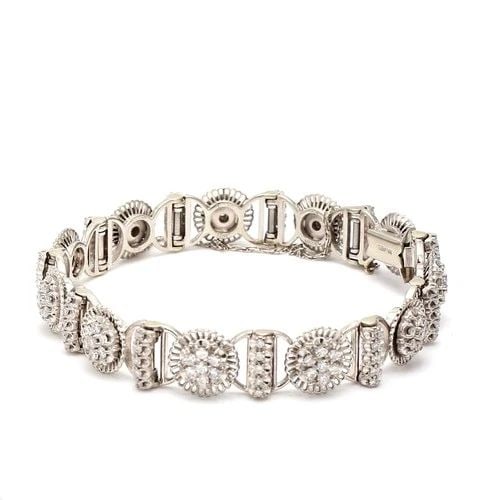 18K WHITE GOLD TENNIS BRACELET WITH 2.5 CARAT ROUND G-SI1 DIAMONDS (1 of 2)