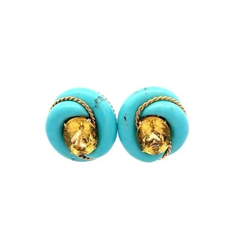 VALENTIN MAGRO 18K YELLOW GOLD CLIP-ON EARRINGS WITH 15.X11.9 MM CITRINE (1 of 2)