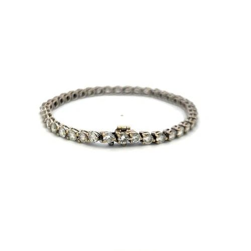 7.20CT ROUND BRILLIANT DIAMOND 18K WHITE GOLD TENNIS BRACELET (1 of 2)