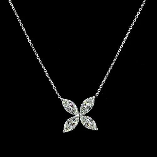LAB-GROWN 2.06 CARAT MARQUISE E-F-VS+ DIAMOND 14K WHITE GOLD BUTTERFLY PENDANT: LAB-GROWN 2.06 CARAT MARQUISE E-F-VS+ DIAMOND 14K WHITE GOLD BUTTERFLY PENDANT Title: High-quality Brand-New Echo Friendly Elegant Lab-Grown 2.06 Carat Marquise E-F-VS+ Diamond 14K White Gold Butterfl