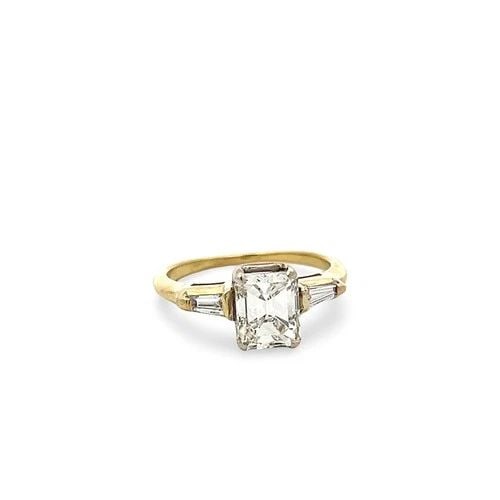 14K YG ENGAGEMENT RING WITH 1.98 CT TAPERED BAGUETTE & EMERALD CUT DIAMONDS GIA: 14K YG ENGAGEMENT RING WITH 1.98 CT TAPERED BAGUETTE & EMERALD CUT DIAMONDS GIA 14K YG ENGAGEMENT RING WITH 1.98 CT TAPERED BAGUETTE & EMERALD CUT DIAMONDS GIA PRODUCT DESCRIPTION Detailed Description
