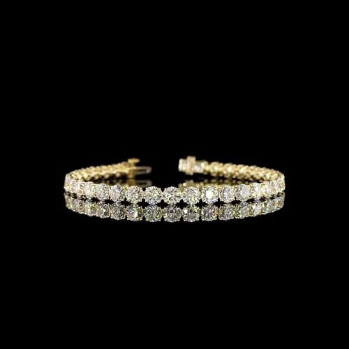 LAB-GROWN 20.13 CARAT ROUND E-F-VS DIAMOND 14K YELLOW GOLD TENNIS BRACELET: LAB-GROWN 20.13 CARAT ROUND E-F-VS DIAMOND 14K YELLOW GOLD TENNIS BRACELET Title: High-quality Brand-New Echo Friendly Elegant Lab-Grown 20.13 Carat Round E-F-VS Diamond 14K Yellow Gold Tennis Bracele