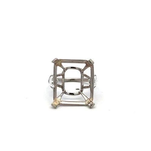 VINTAGE PLATINUM SEMI MOUNT RING WITH 1.5 CARAT DIAMONDS FITS 16.6-14.9 MM STONE (1 of 2)