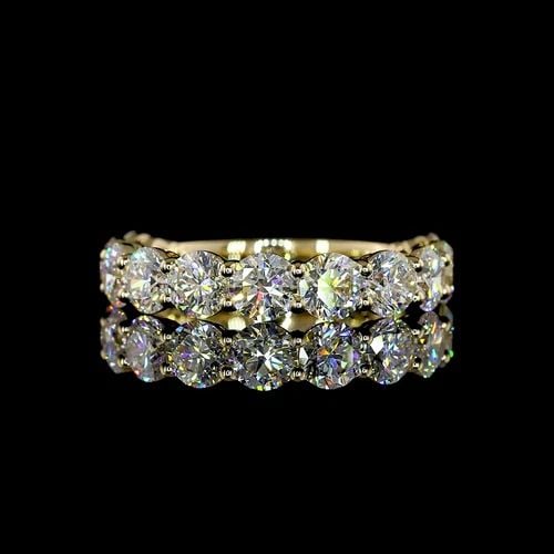 LAB-GROWN 3.23 CARAT ROUND E-F-VS+ DIAMOND 14K YG 3/4 BAND ETERNITY BAND (1 of 2)