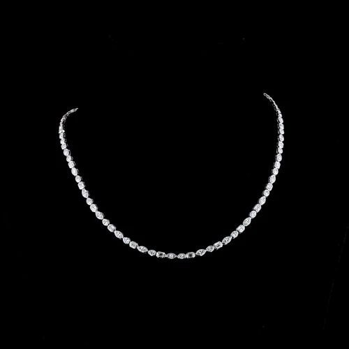 LAB-GROWN 8.96 CARAT MIX E-F-VS DIAMOND 14K WHITE GOLD TENNIS NECKLACE: LAB-GROWN 8.96 CARAT MIX E-F-VS DIAMOND 14K WHITE GOLD TENNIS NECKLACE Title: High-quality Brand-New Echo Friendly Elegant Lab-Grown 8.96 Carat MIX E-F-VS Diamond 14K White Gold Tennis Necklace Video 