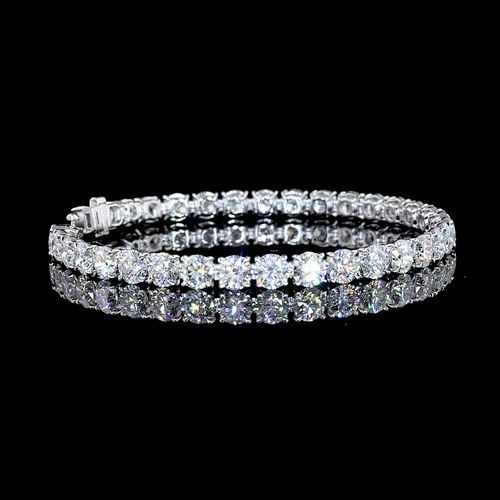 LAB-GROWN 15.70 CARAT ROUND E-VS DIAMOND 14K WG TENNIS BRACELET: LAB-GROWN 15.70 CARAT ROUND E-VS DIAMOND 14K WG TENNIS BRACELET Title: High-quality Brand-New Echo Friendly Elegant Lab-Grown 15.70 Carat Round E-VS Diamond 14K White Gold Tennis Bracelet Video Link: 
