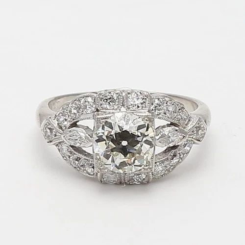2.47 CARAT OLD EUROPEAN CUT K-VS1 DIAMOND PLATINUM WEDDING RING: 2.47 CARAT OLD EUROPEAN CUT K-VS1 DIAMOND PLATINUM WEDDING RING Title: 2.47 Carat Old European Cut K-VS1 Diamond Platinum Wedding Ring Style: Wedding Metal: Platinum Gemstone 1: 1.47 Carat Diamond Num