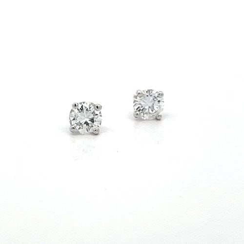 1.60 CARAT ROUND BRILLIANT E VS2 DIAMOND 18 KARAT WHITE GOLD STUD EARRINGS (1 of 2)