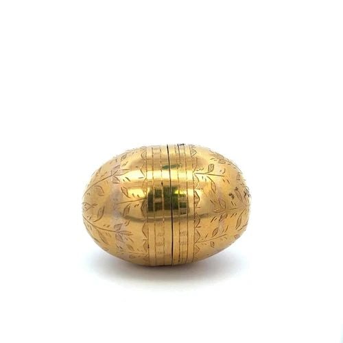 FABERGE VINTAGE 22.70 GRAMS 18 KARAT YELLOW GOLDEN EGG BOX (1 of 2)