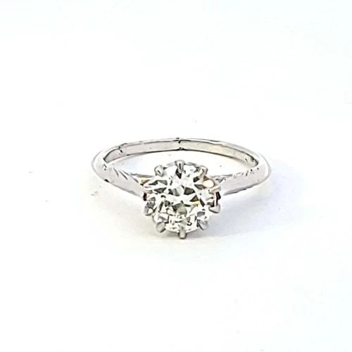 1.37 CARAT OLD EUROPEAN CUT L-VS1 DIAMOND PLATINUM ENGAGEMENT RING: 1.37 CARAT OLD EUROPEAN CUT L-VS1 DIAMOND PLATINUM ENGAGEMENT RING Title: 1.37 Carat Old European Cut L-VS1 Diamond Platinum Engagement Ring Style: Engagement Metal: Platinum Gemstone 1: 1.37 Carat Di