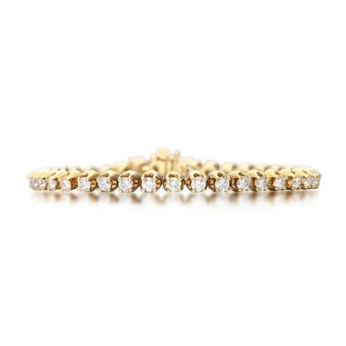 4.20 CARAT G-VS1 ROUND BRILLIANT DIAMOND 18K YELLOW GOLD BRACELET: 4.20 CARAT G-VS1 ROUND BRILLIANT DIAMOND 18K YELLOW GOLD BRACELET 4.20 CARAT G-VS1 ROUND BRILLIANT DIAMOND 18K YELLOW GOLD BRACELET Title: 4.20 Carat G-VS1 Round Brilliant Diamond 18 Karat Yellow Gold