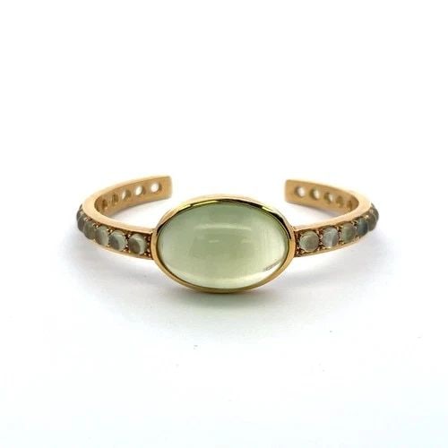 VINTAGE 18K YELLOW GOLD CUFF BRACELET WITH 23.57X16.22MM MOONSTONE (1 of 2)