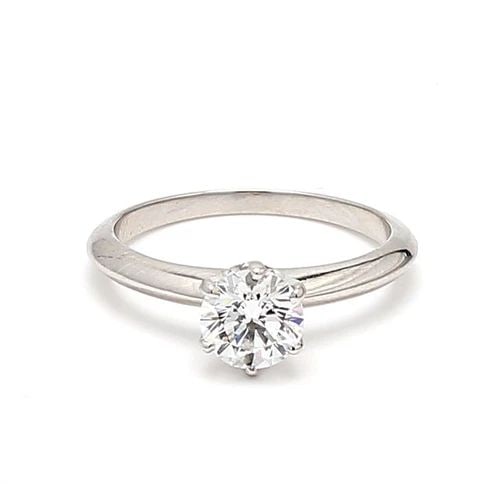 TIFFANY & CO.. 0.80 CARAT D-VS1 DIAMOND PLATINUM ENGAGEMENT RING: TIFFANY & CO.. 0.80 CARAT D-VS1 DIAMOND PLATINUM ENGAGEMENT RING Title: Tiffany and Co 0.80 Carat Round Brilliant Shape D-VS1 Diamond Platinum Engagement Ring Style: Engagement Metal: Platinum Gemston