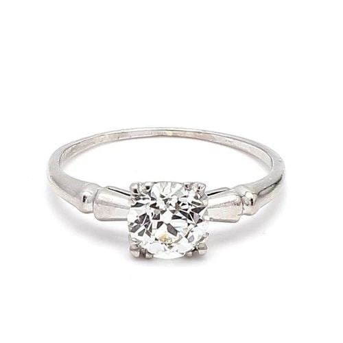 1.24 CARAT OLD EUROPEAN CUT SHAPE J-VS1 DIAMOND PLATINUM ENGAGEMENT RING (1 of 2)
