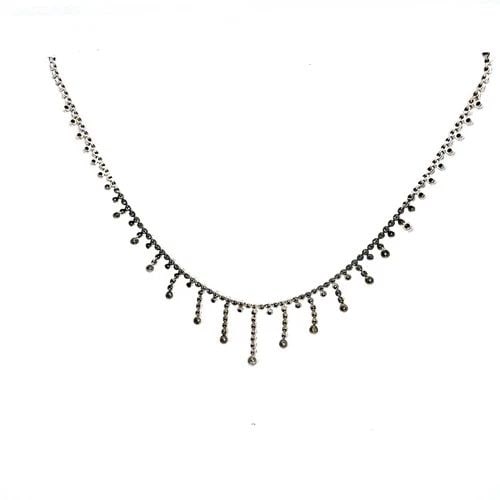 VINTAGE 18K WHITE GOLD RIVIERA NECKLACE WITH 1 CARAT ROUND I-SI1 DIAMONDS 16 IN: VINTAGE 18K WHITE GOLD RIVIERA NECKLACE WITH 1 CARAT ROUND I-SI1 DIAMONDS 16 IN VINTAGE 18K WHITE GOLD RIVIERA NECKLACE WITH 1 CARAT ROUND I-SI1 DIAMONDS 16 IN PRODUCT DESCRIPTION Detailed Description