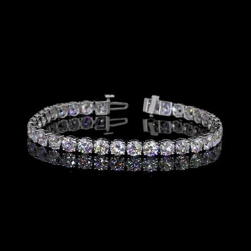 LAB-GROWN 13.06 CARAT ROUND F-VS1 DIAMOND 14K WG TENNIS BRACELET: LAB-GROWN 13.06 CARAT ROUND F-VS1 DIAMOND 14K WG TENNIS BRACELET Title: High-quality Brand-New Echo Friendly Elegant Lab-Grown 13.06 Carat Round F-VS1 Diamond 14K White Gold Tennis Bracelet Video Link