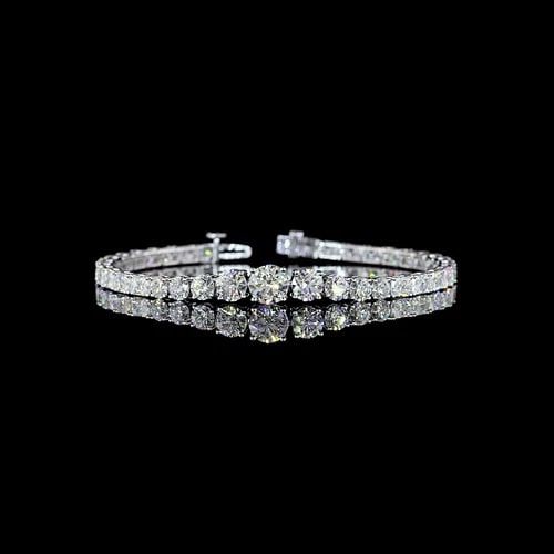 LAB-GROWN 10.51 CARAT ROUND D-VS DIAMOND 14K WHITE GOLD RIVIERA BRACELET: LAB-GROWN 10.51 CARAT ROUND D-VS DIAMOND 14K WHITE GOLD RIVIERA BRACELET Title: High-quality Brand-New Echo Friendly Elegant Lab-Grown 10.51 Carat Round D-VS Diamond 14K White Gold Riviera Bracelet Vi