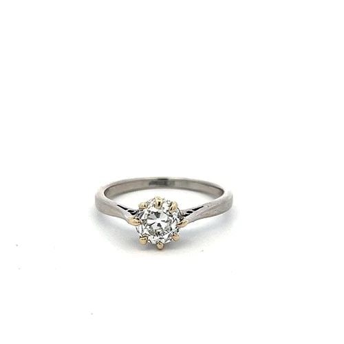 1.23 CARAT CIRCULAR BRILLIANT CUT F SI2 DIAMOND PLATINUM ENGAGEMENT RING (1 of 2)