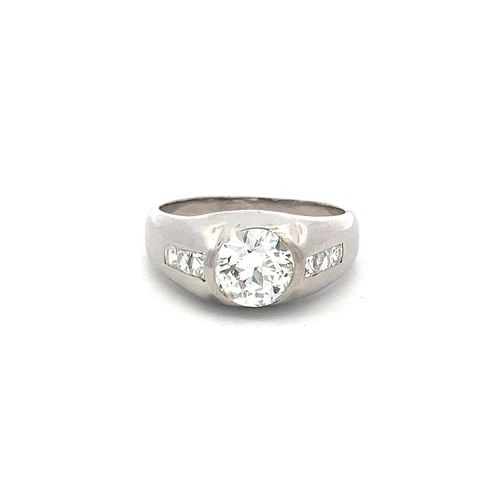 1.51 CARAT OLD EUROPEAN CUT G I1 AND OTHER CUT DIAMOND PLATINUM ENGAGEMENT RING: 1.51 CARAT OLD EUROPEAN CUT G I1 AND OTHER CUT DIAMOND PLATINUM ENGAGEMENT RING Title: 1.51 Carat Old European Cut G I1 and X G SI Diamond Platinum Engagement Ring Style: Engagement Metal: Platinum Ge