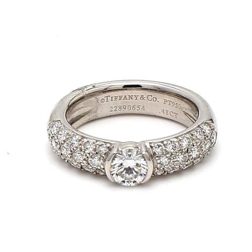 TIFFANY & CO.. 0.48 CARAT H-VVS2 DIAMOND PLATINUM ENGAGEMENT RING: TIFFANY & CO.. 0.48 CARAT H-VVS2 DIAMOND PLATINUM ENGAGEMENT RING Title: Tiffany and Co 0.48 Carat H-VVS2 Diamond Platinum Engagement Ring Style: Engagement Metal: Platinum Gemstone 1: 0.48 Carat Diam
