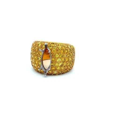 2.20 CARAT ROUND INTENSE FANCY YELLOW DIAMOND 18K YELLOW GOLD SEMI MOUNT RING: 2.20 CARAT ROUND INTENSE FANCY YELLOW DIAMOND 18K YELLOW GOLD SEMI MOUNT RING Title: 2.20 Carat Round Brilliant Intense Fancy Yellow SI1 Diamond 18 Karat Yellow Gold Semi Mount Ring Style: Semi Mount 
